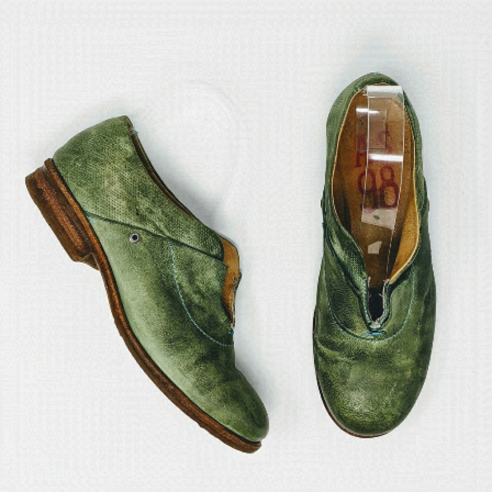 A.S.98 Green Leather Loafers Size 36